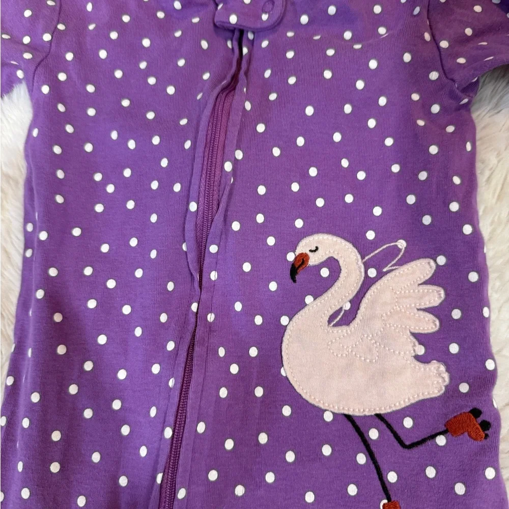 Carter's Purple and White Footed One Piece with Polka Dots - Picture 2 of 4